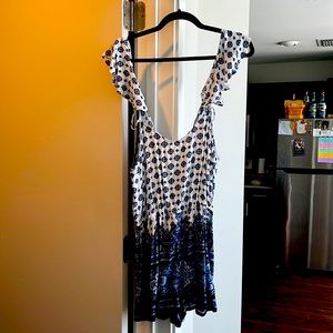 Blue and white skort